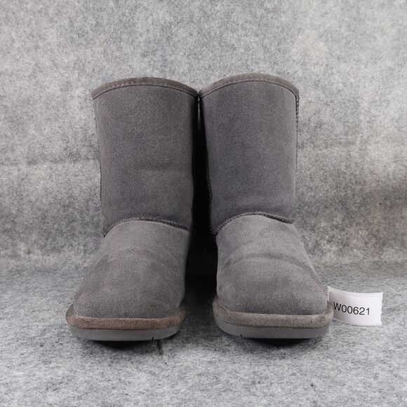 Bearpaw Shoes Womens 10 Boot Winter Warm Suede Wool Pull On Casual Adelaide Grey - Picture 3 of 13